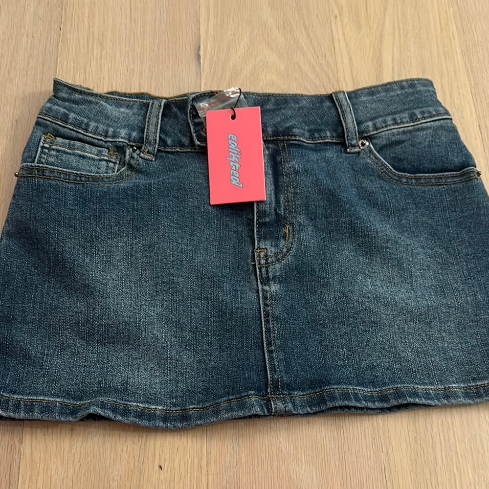 Denim Blue edikted mini skirt.